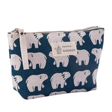 Large-capacity cotton and linen cosmetic bag